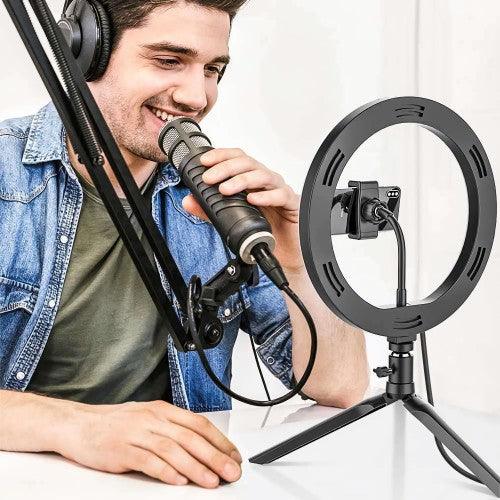 10 inch LED Ring Light with Tripod Stand & Phone Holder Dimmable Desk Makeup Kit Photography Video Lamp - BW-SL3 - Toytexx 10 inch LED Ring Light with Tripod Stand & Phone Holder Dimmable Desk Makeup Kit Photography Video Lamp - BW-SL3 - Toytexx